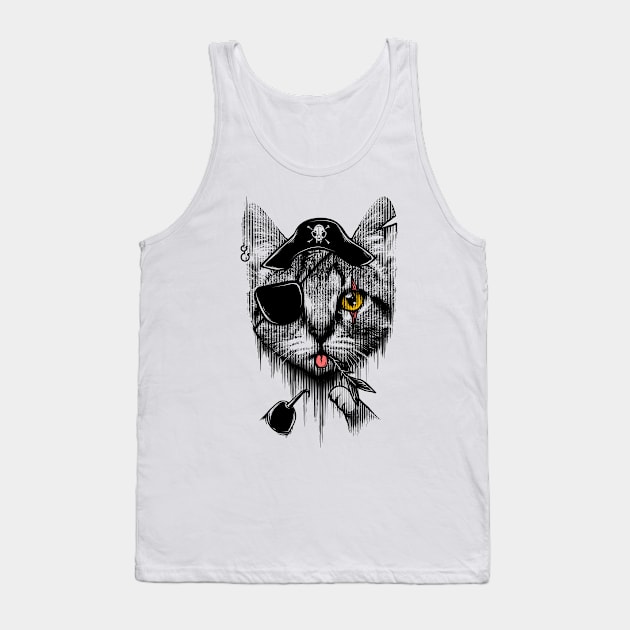 Piratecat Tank Top by quilimo